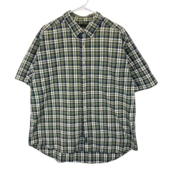 Abercrombie & Fitch Men’s L Plaid Shirt Short Sleeve Button Up Vintage 90s - Picture 1 of 6